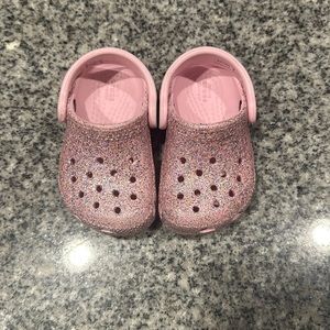 Toddler Girl Pink Sparkle Crocs